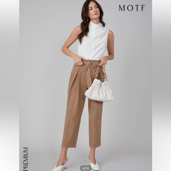 NWT Motf structured sleeveless cowl neck white tank - zip back - Picture 8 of 10